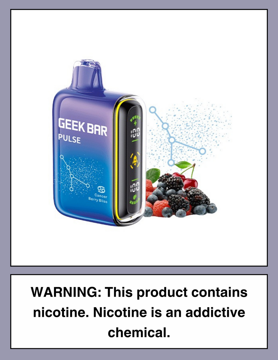 Geek Bar Pulse Cancer Geekbar Pulse 15k  Nephos Vapes Berry Bliss Geek Bar  Pulse Vapes